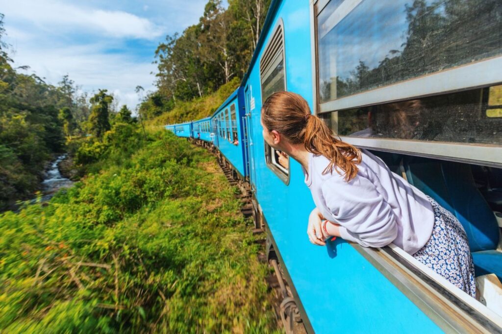 Woman Outside Window Of Train